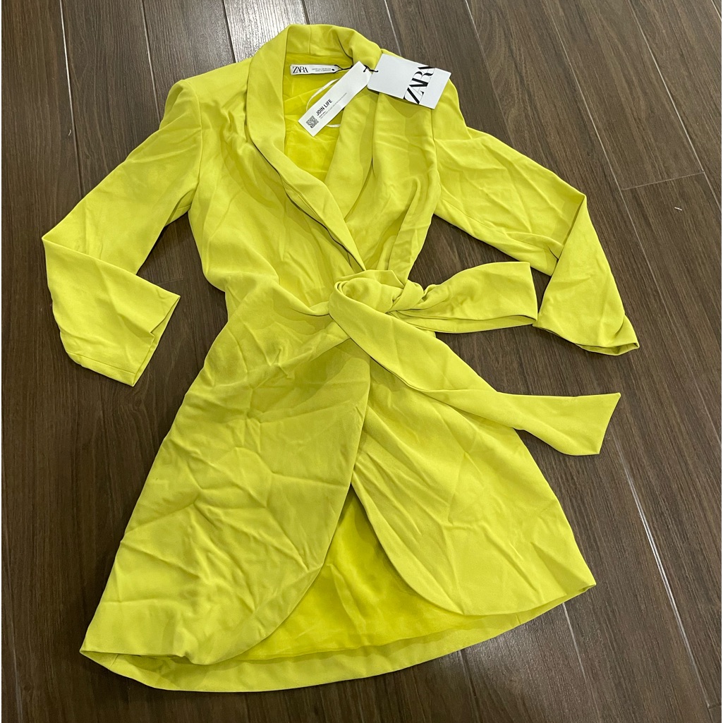 Zara | Dresses | Zara Lime Green Blazer Dress | Poshmark